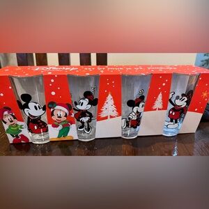 Disney Festive Mickey Mouse Glass Set - Red and Black